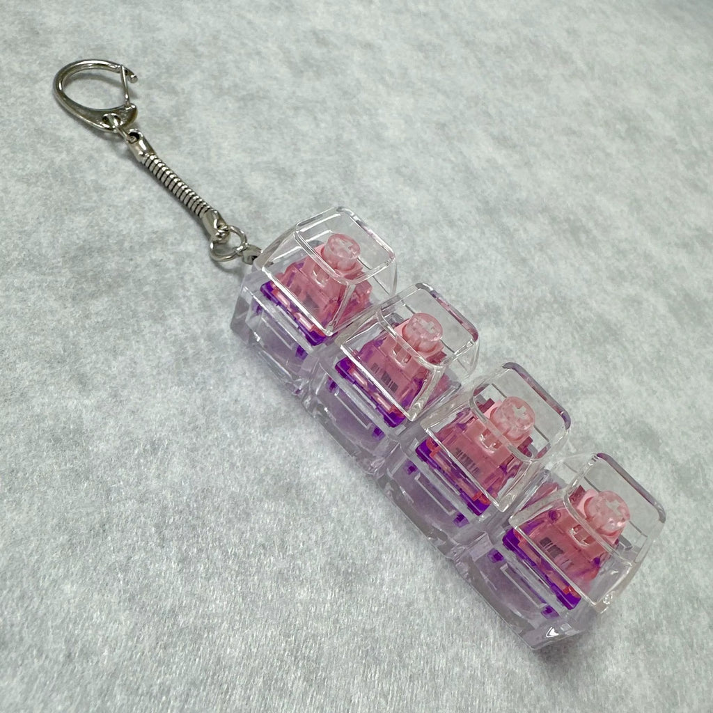 LED Keyboard Keychain Fidget Toy – Crystal Clicker Sensory Stress Relief Gadget