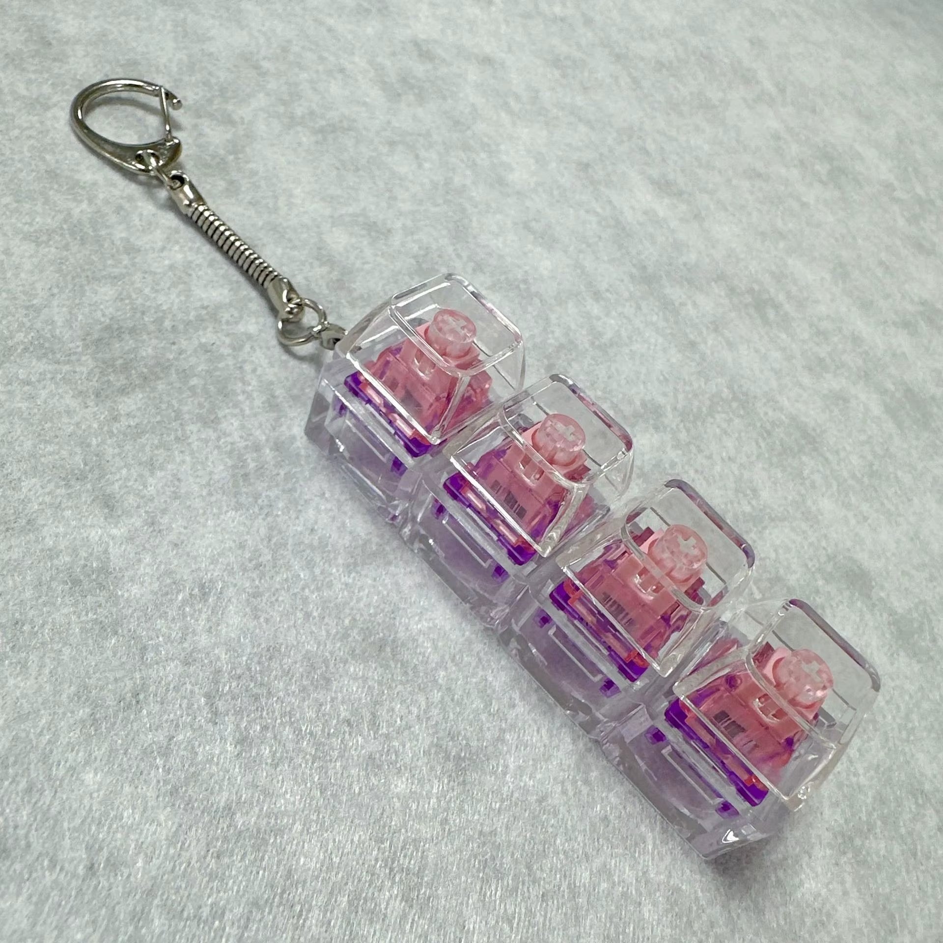 LED Keyboard Keychain Fidget Toy – Crystal Clicker Sensory Stress Relief Gadget