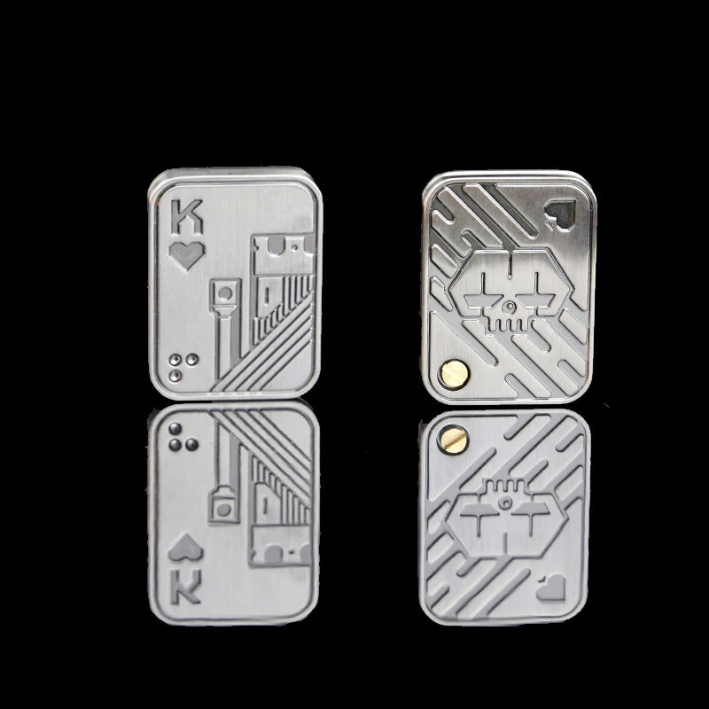 Metal Skull Push Slider Fidget Toy – Magnetic Stress Relief EDC Spinner