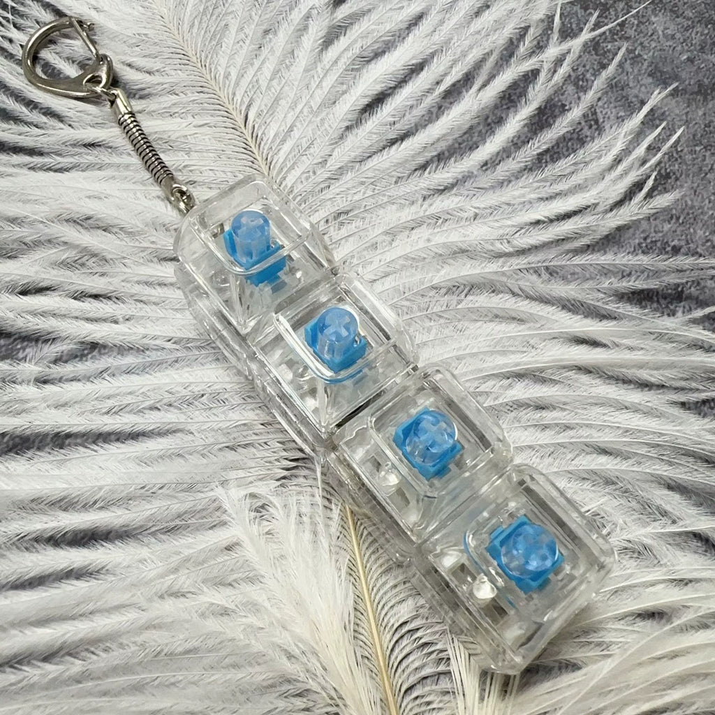 LED Keyboard Keychain Fidget Toy – Crystal Clicker Sensory Stress Relief Gadget